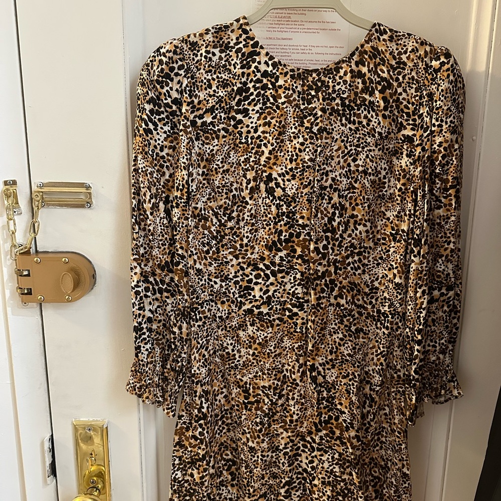 Aritzia Leopard Print Long Sleeve Dress